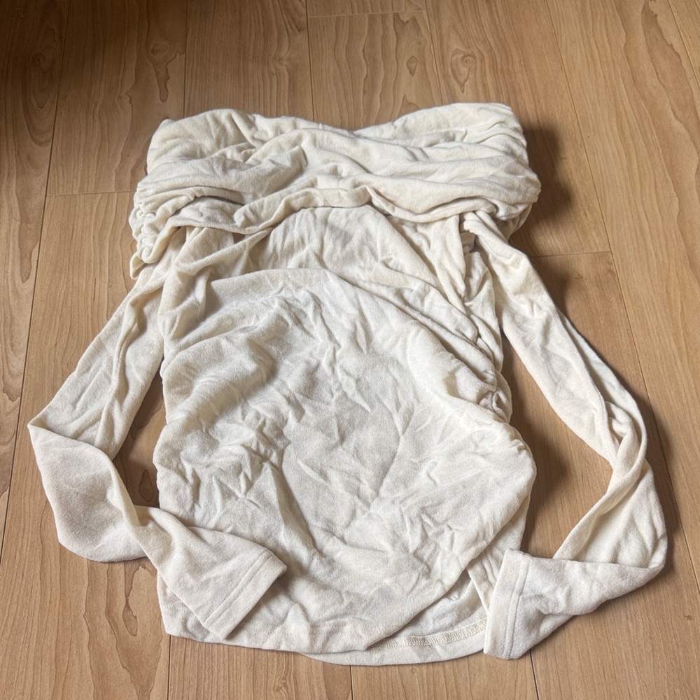 Women’s Off-Shoulder Cream Long Sleeve Top